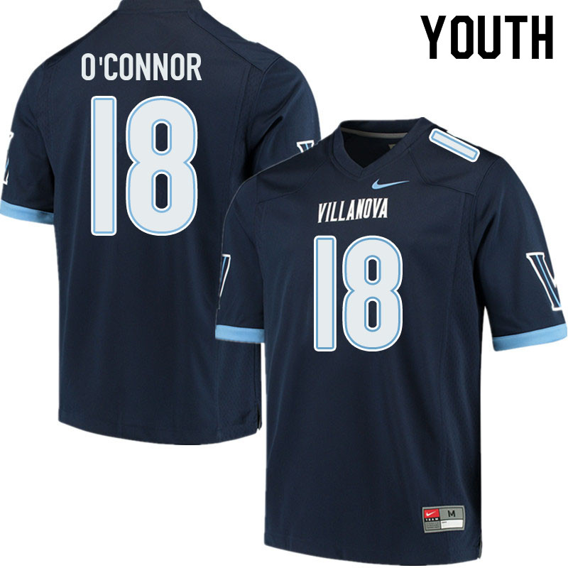 Youth #18 Matt O'Connor Villanova Wildcats College Football Jerseys Sale-Navy
